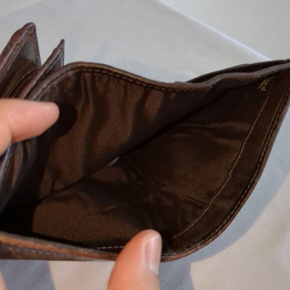 COACH bi-fold wallet canvas leather signature brown - Picture 9 of 12